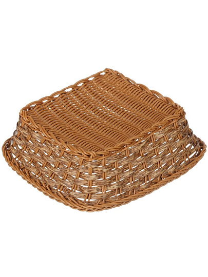 Корзина декоративная 23х23х8 см, квадратная, плетеная, Y4-8904