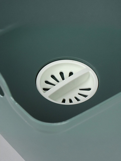 Таз пластик, квадратный, с ручкой, для кухни, 31х29.5х17.5 см, графит, Y4-6489