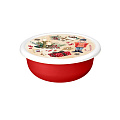 Миска пластик, 1.2 л, с крышкой, с декором, Modena, Игрушки, Homver, 223138206/03, красная