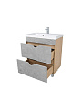 Тумба Doratiz, Фьорд 70, 2 ящика, под умывальник Астория 70, напольная, цемент, дуб Бунратти, 9908.185 - фото 9