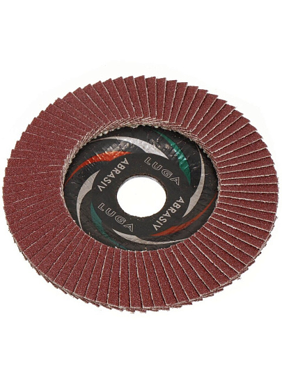 Круг лепестковый торцевой КЛТ2 для УШМ, LugaAbrasiv, диаметр 125 мм, посадочный диаметр 22 мм, зернистость A60, шлифовальный