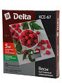 Весы кухонные электронные, стекло, Delta, Малинка, платформа, точность 1 г, до 5 кг, KCE-67 - фото 5