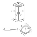 Душевая кабина низкий поддон, 90х90х215 см, тонированная, Erlit, ER3509P-C4-RUS - фото 5