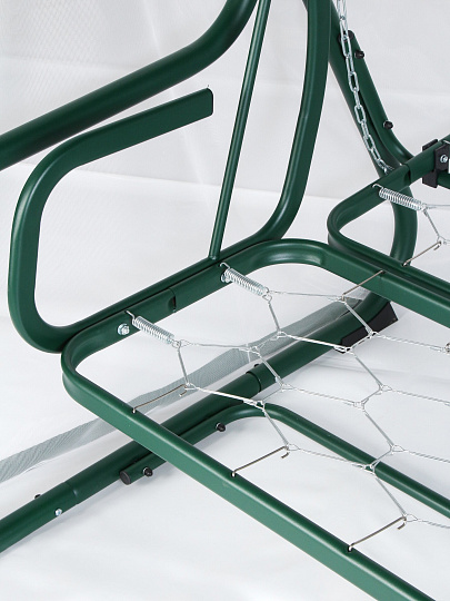 Качели садовые 3-местные, 209.5х127х165 см, 300 кг, Генуя, раскладываются в кровать, с москитной сеткой, зеленые, A45G.536, металл