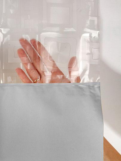 Штора для ванн 180х180 см, PEVA, Серая с прозрачной вставкой, Y4-11147