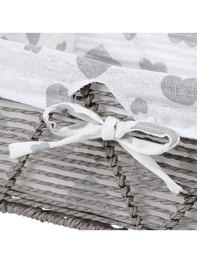 Корзина 30х20х15 см, прямоугольная, плетеная, серая, Y4-7910