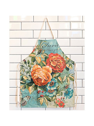 Фартук 69х84 см, 100% полиэстер, без кармана, Цветы, Y3-841