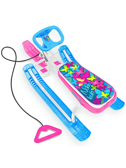 Снегокат Nika, Тимка спорт 1+, ТС1+/БО, бабочки 3D, спорт руль, буксировочный трос