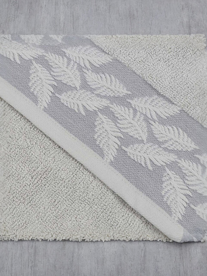 Полотенце банное 50х90 см, 100% хлопок, 500 г/м2, Перо, Barkas, серое, Узбекистан