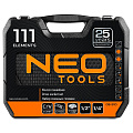 Набор сменных головок 1/2&amp;quot;, 1/4” CrV 111 шт., NEO Tools, 08-910 - фото 7