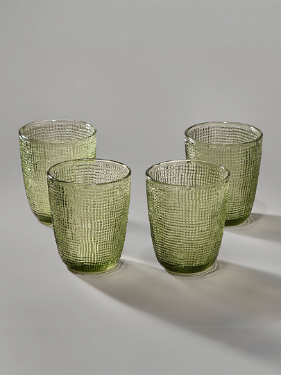 Стакан для виски 300 мл, стекло, 4 шт, Lefard, Tempo Green, 355-391