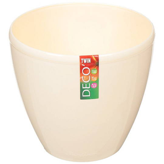 Горшок для цветов пластиковый Deco Twin 268-008 Santino кремовый, 4 л