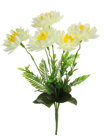 Цветок искусственный пасхальный, Хризантема, 6 головок, 40 см, в ассортименте, F49-177