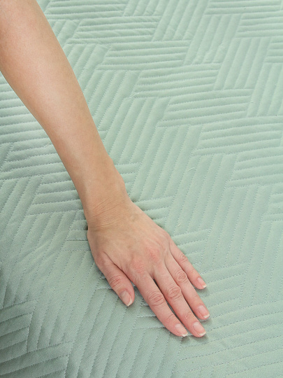 Покрывало евро, 240х260см, 100%пэ, Silvano, Кантри, серо-мятное