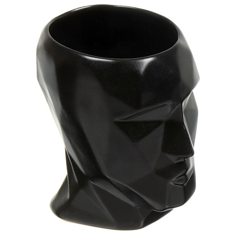 Кашпо керамика, черное, Голова Кай 1 Сорт, 10001276