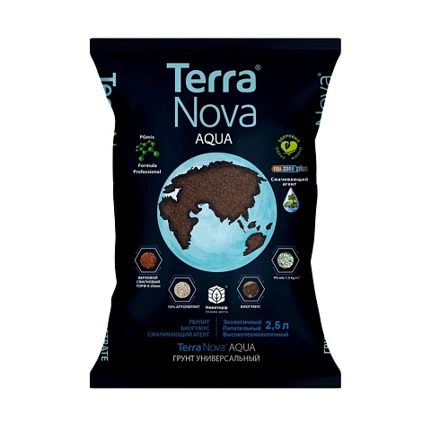 Грунт Terra Nova Aqua, универсальный, с биогумусом и перлитом, 2.5 л