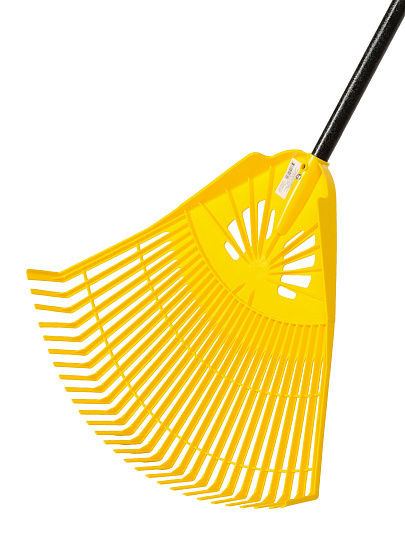 Грабли веерные, 28 зуб, пластик, 73 см, ИА, Гардения, желтые, чер фиберглас, 010823-4