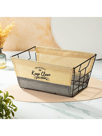 Корзина для хранения, 30х20х15 см, прямоугольная, серо-бежевая, A290101