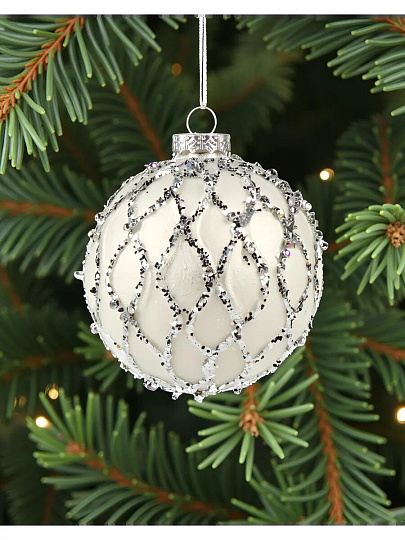 Елочный шар Барокко, 8 см, стекло, XF24-SC023