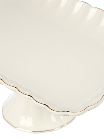 Ваза для фруктов, фарфор, на ножке, 25.4 см, ТМ Глория, Bonjart, Золотая линия, 202490