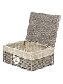Корзина 38х28х17 см, прямоугольная, плетеная, полимер, с крышкой, Y4-7630 - фото 7