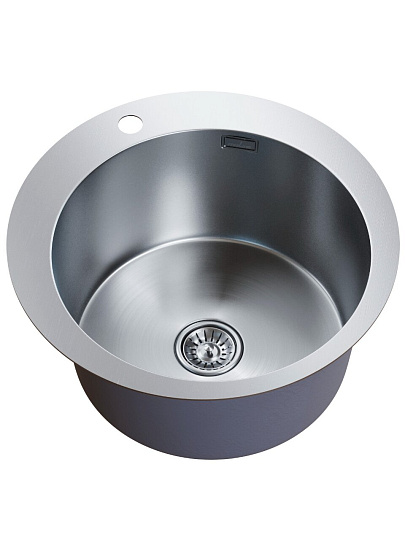 Мойка кухонная врезная, Mixline, Pro, нержавеющая сталь, 500 мм, 3 мм, выпуск 3 1/2, круглая, сатин