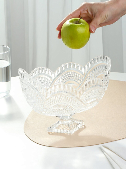 Ваза для фруктов, стекло, 14х14х23 см, B150084