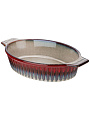 Форма для запекания керамика, 19х31х6.5 см, 1.3 л, овальная, Agness, Reactive Red, 780-112
