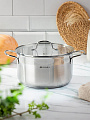 Кастрюля нержавеющая сталь, 6.1 л, крышка стекло, Daniks, Нолан, GS-01363-24CA, индукция - фото 8