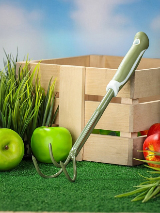 Рыхлитель 3 зуб, сталь, 397 мм, рукоятка резиновая, Worth, T209B01