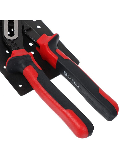 Клещи переставные, рукоятка двухкомпонентная, полированные, Bartex, 180 мм