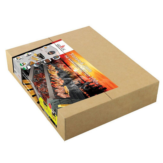 Гриль 1320х690х1010 мм, 2 мм, решетка-гриль, полка, генератор угля, с колесами, угольный, Grillux, Orion 100, ВЗР2213