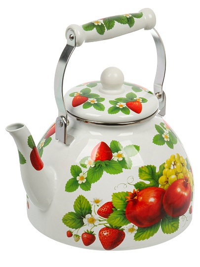 Чайник сталь, эмалированное покрытие, 4 л, Daniks, Гранаты, индукция