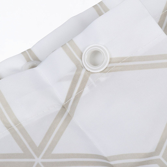 Штора для ванн 180х180 см, полиэстер, Swensa, Quirk, бежево-белая, SWC-90-81