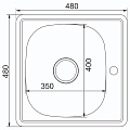Мойка кухонная врезная, Mixline, нержавеющая сталь, 480х480 мм, 0.6 мм - фото 2