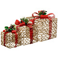 Фигурка декоративная Набор подарков из 3 шт, 15/20/25 см, 60 LED, Y4-4117 - фото 6