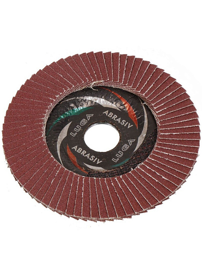 Круг лепестковый торцевой КЛТ2 для УШМ, LugaAbrasiv, диаметр 125 мм, посадочный диаметр 22 мм, зернистость A80, шлифовальный