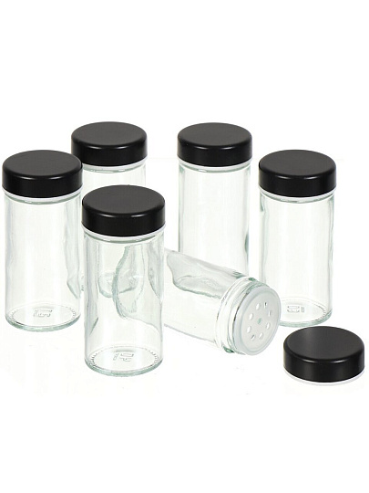 Набор для специй стекло, пластик, 13 шт, Черный, Y4-5464