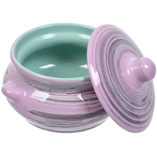 Горшок для запекания керамика, 0.5 л, 13 см, лаванда, Борисовская керамика, Лаванда Лакомка, ЛАВ00014134