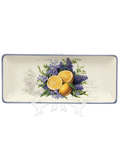 Блюдо доломит, прямоугольное, 28х12 см, Лаванда, Daniks