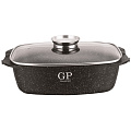 Жаровня алюминий, d32 см, 5.3 л, антипригарное покрытие, GreenPoint, Мрамор, 2853-GP, с крышкой, индукция