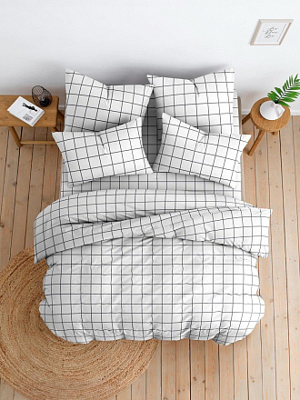 Постельное белье 2-спальное, простыня 200х215 см, 2 наволочки 70х70 см, пододеяльник 175х215 см, Silvano, поплин, б/з, Рэкс