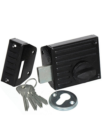Замок накладной дверной, Зенит, 3Н1-2.1, 00-00000658, черный