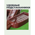 Качели садовые 3-местные, 225х150х185 см, 400 кг, Галеон, раскладываются в кровать, с москитной сеткой, коричневые, подушка, металл - фото 23