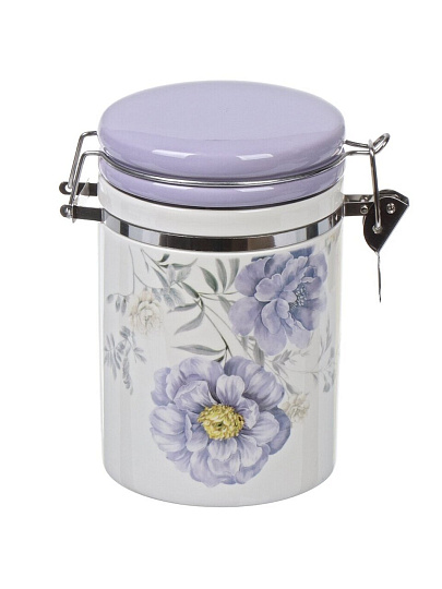 Банка для сыпучих продуктов, доломит, 0.55 л, с крышкой, Daniks, Флорина