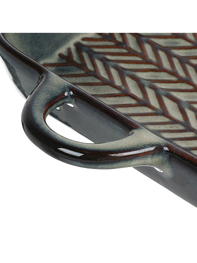 Форма для запекания керамика, 18.5х32х4 см, 1.8 л, прямоугольная, сине-корчневая, Attribute, Glaze, ABG006