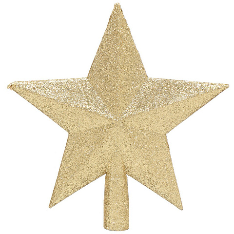 Верхушка на елку Звезда сверкающая, золотая, 20 см, пластик, SYCD18-003G