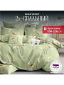Постельное белье 2-спальное, простыня 200х220 см, 2 наволочки 70х70 см, пододеяльник 175х215 см, Майская ночь, полисатин, Цветы, зеленый 20/170AC