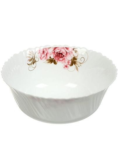 Салатник стеклокерамика, круглый, 23х9 см, 2 л, Анжелика, Daniks, BY13LTW90