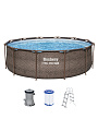 Бассейн каркасный Bestway, 366х100 см, Steel Pro Max, 56709BW, фильтр-насос, лестница, 9150 л